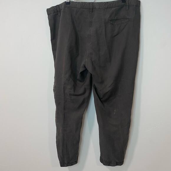 Eileen Fisher Women's Pants Cargo Baggy Linen Blend Dark Green Lagenlook Large - Picture 5 of 10